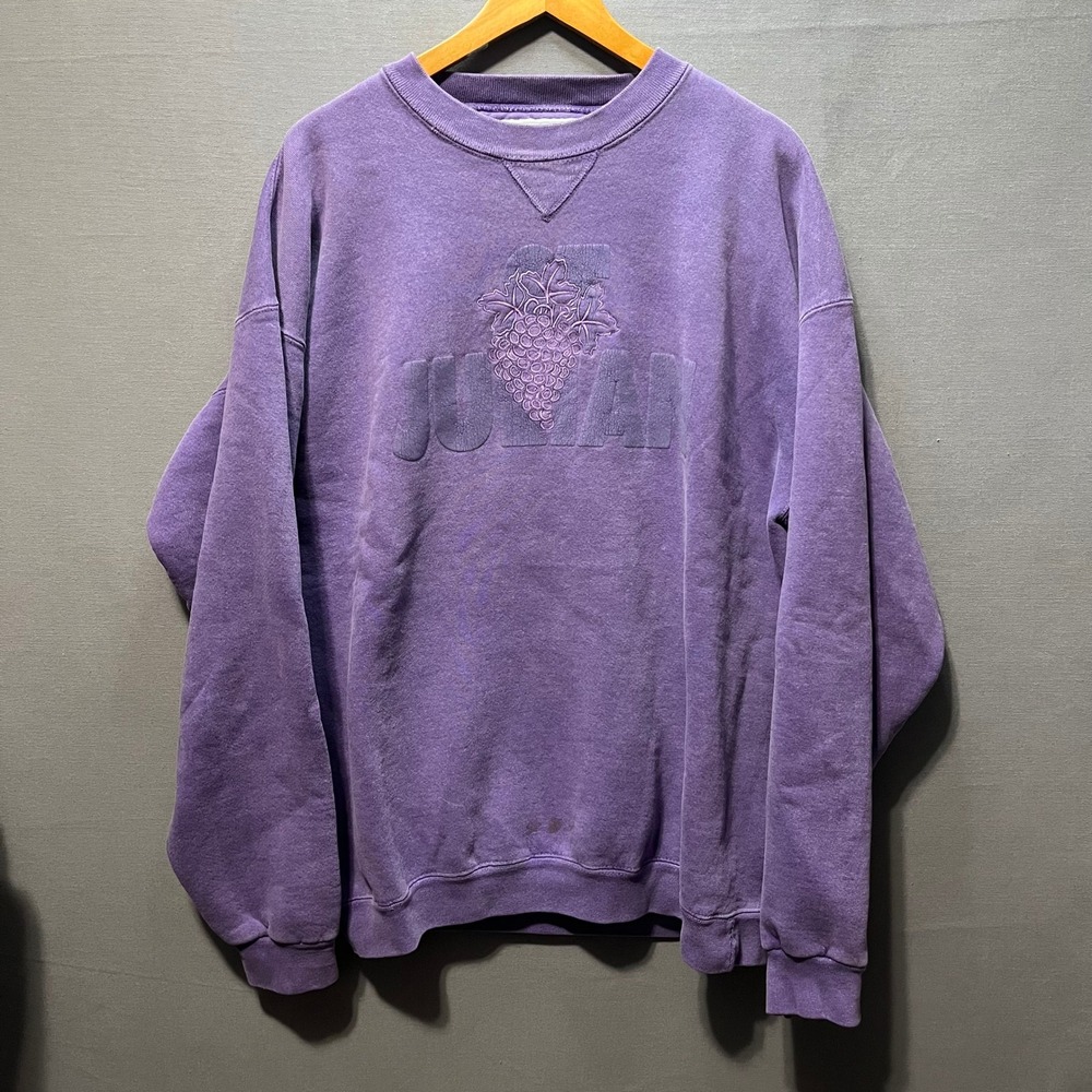 Vintage Santee HVYWT Purple Julian Grape Sweatshirt Large Made in USA 90s